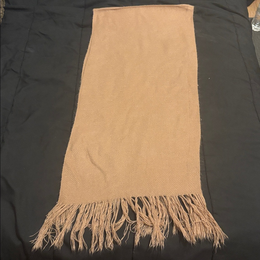 Tan Fringed Scarf